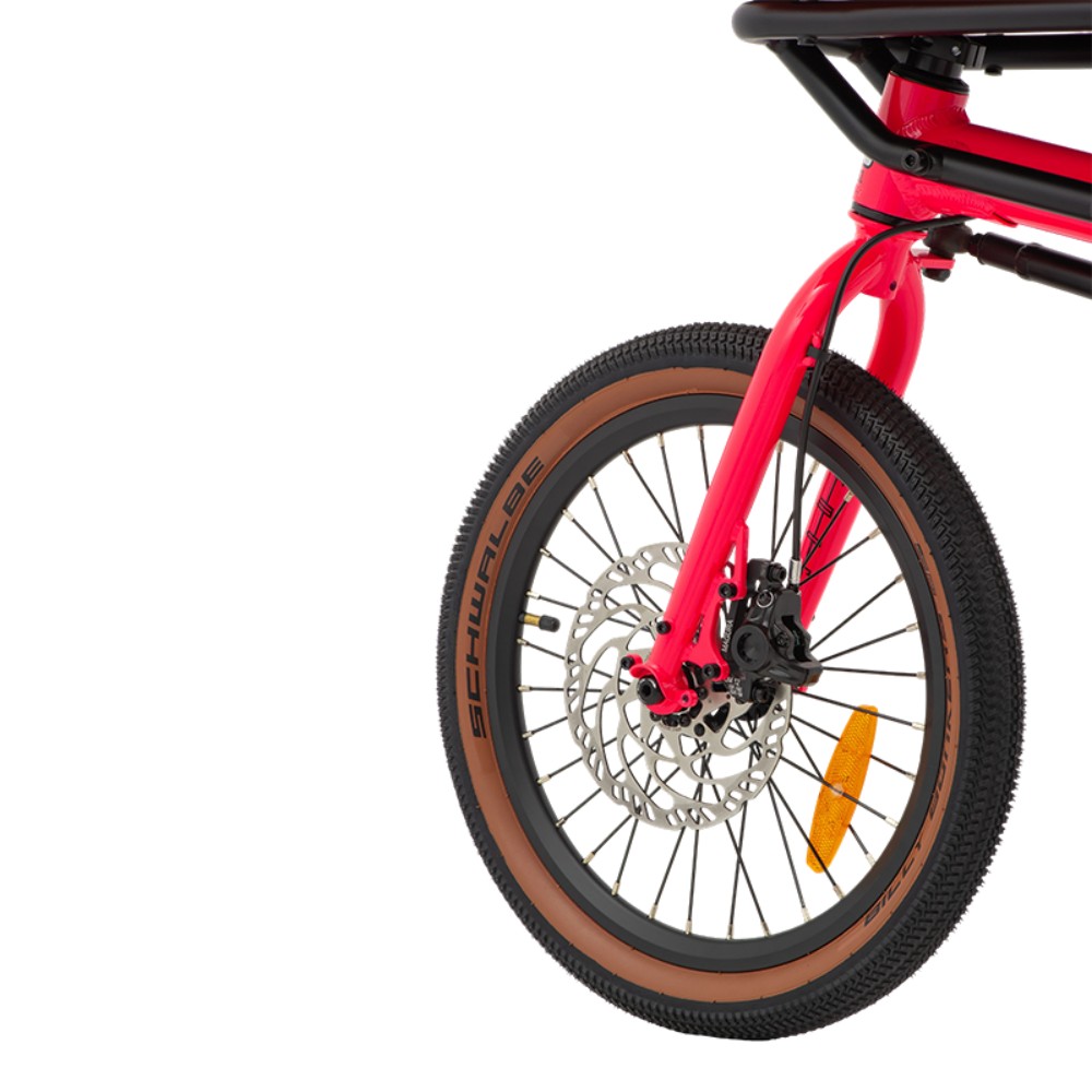 Vélo cargo d'aventure manuel Atmose modèle V V1 avec porte-bagages avant surdimensionné