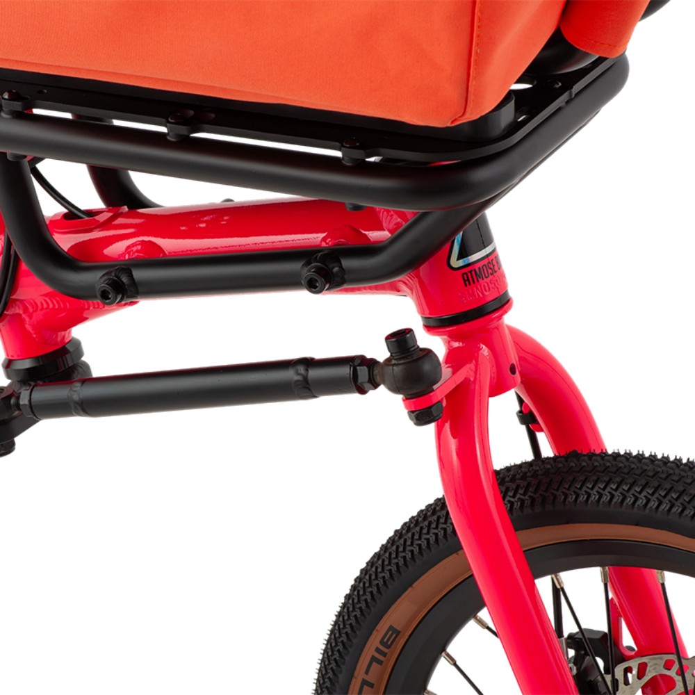 Vélo cargo d'aventure manuel Atmose modèle V V1 avec porte-bagages avant surdimensionné