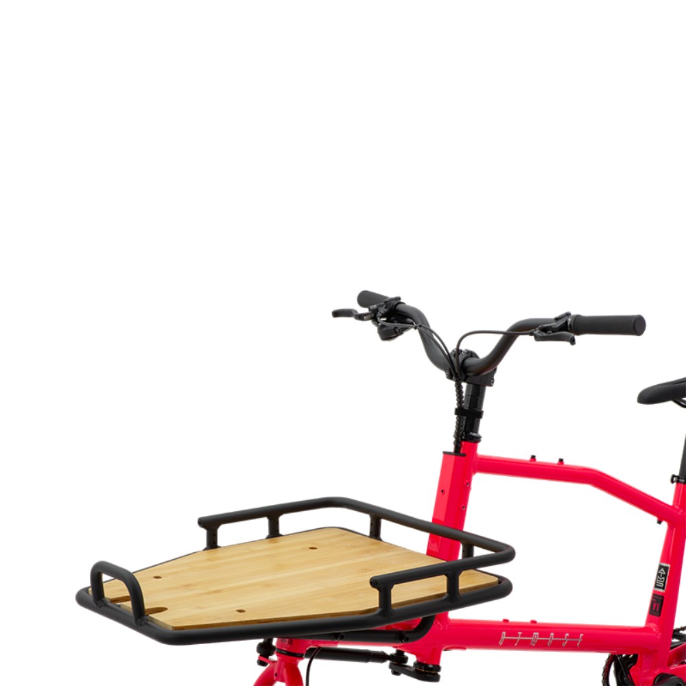 Vélo cargo d'aventure manuel Atmose modèle V V1 avec porte-bagages avant surdimensionné