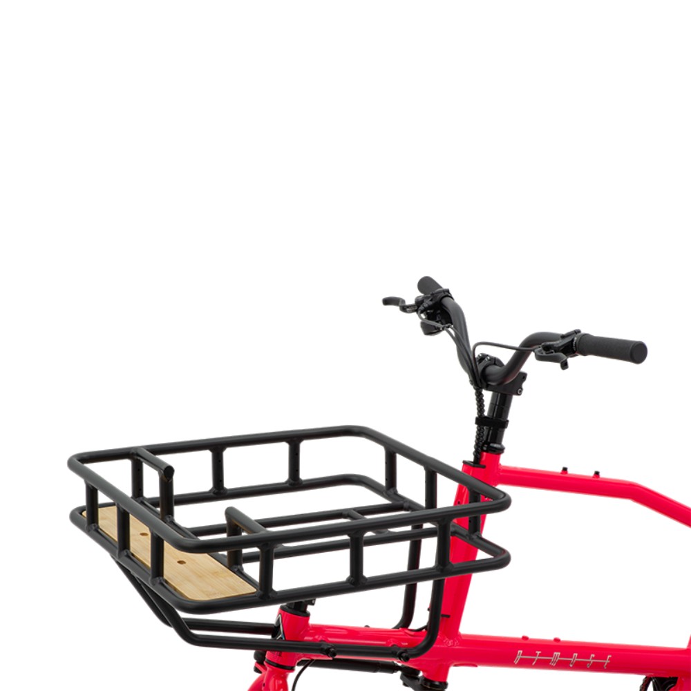 Vélo cargo d'aventure manuel Atmose modèle V V1 avec porte-bagages avant surdimensionné